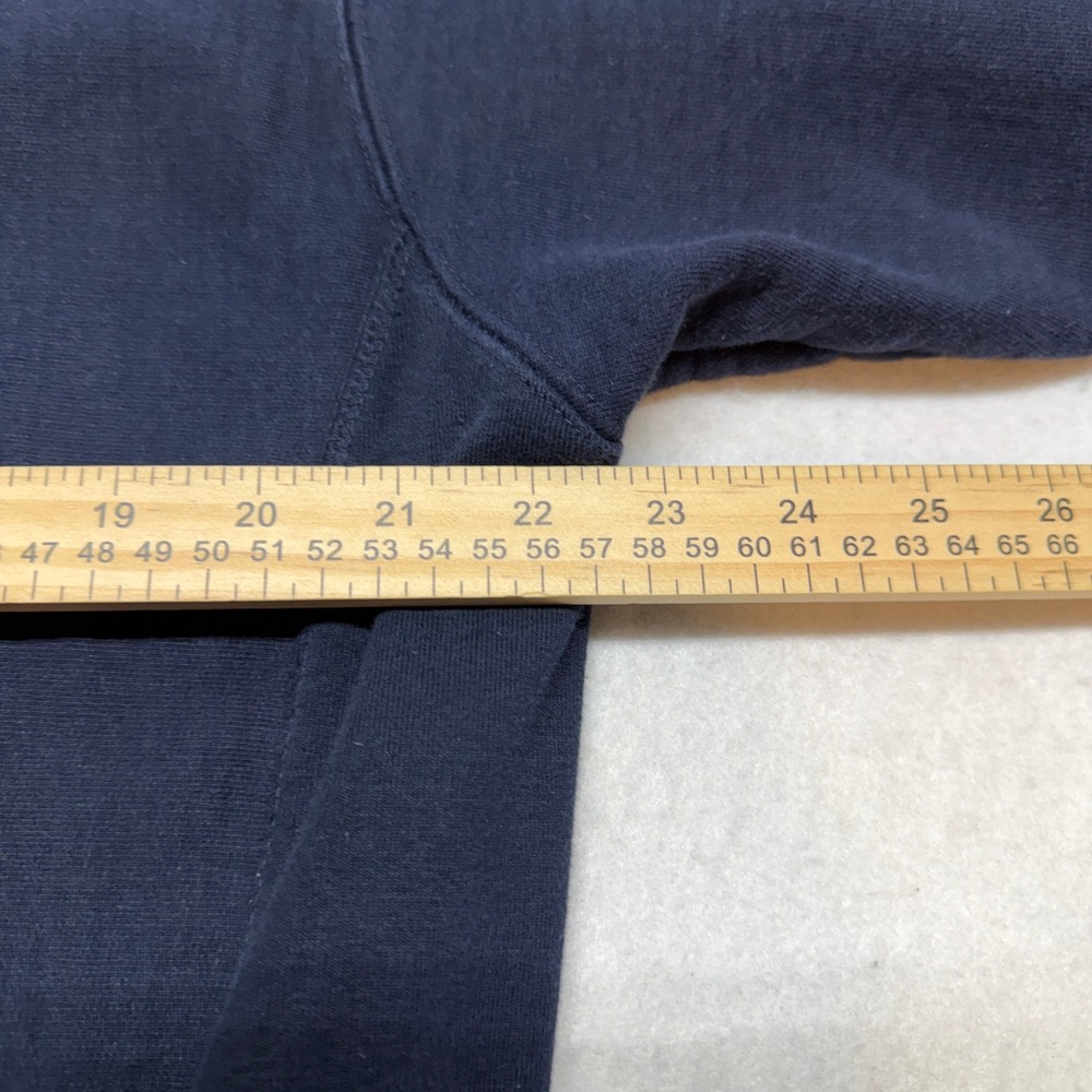 VTG Steve and‎ Barrys Navy Blue Sweatshirt Embroidered Logo Y2K Boxy Fit Mens M - Picture 9 of 10